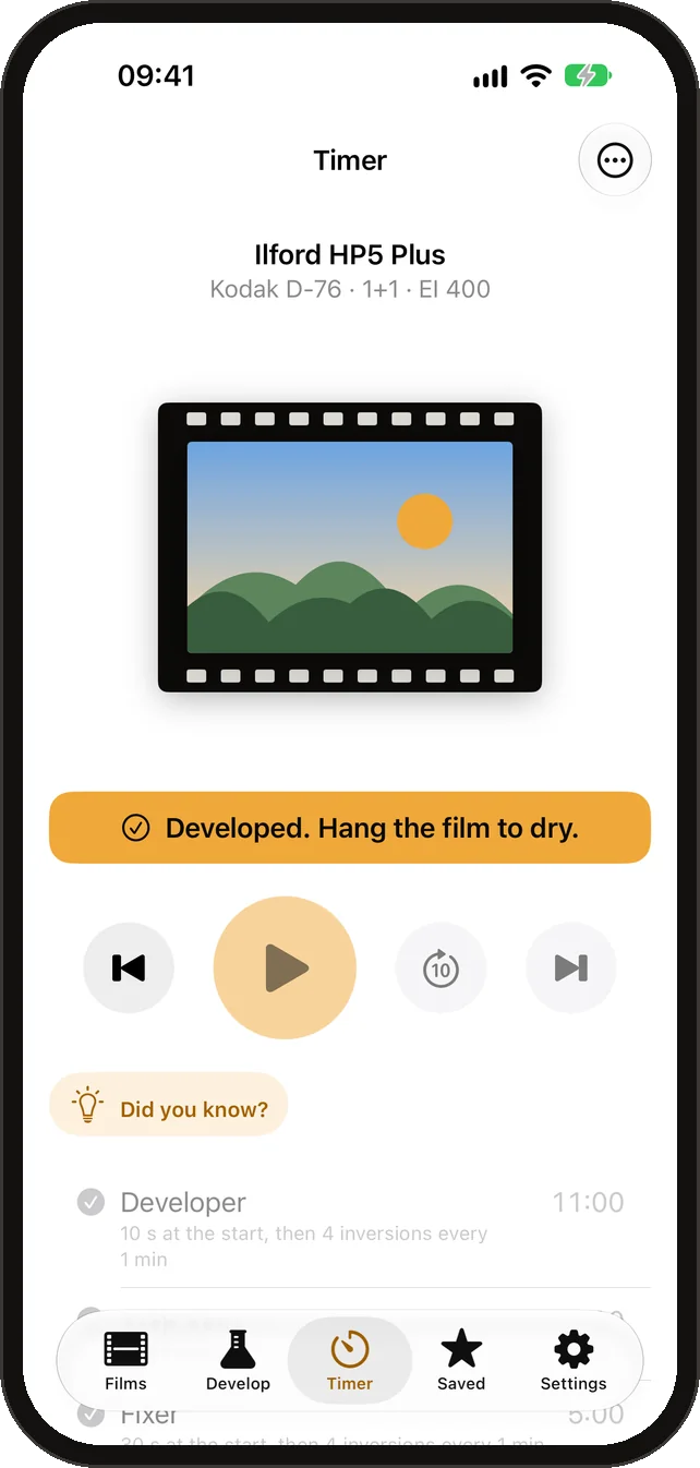 Developing timer