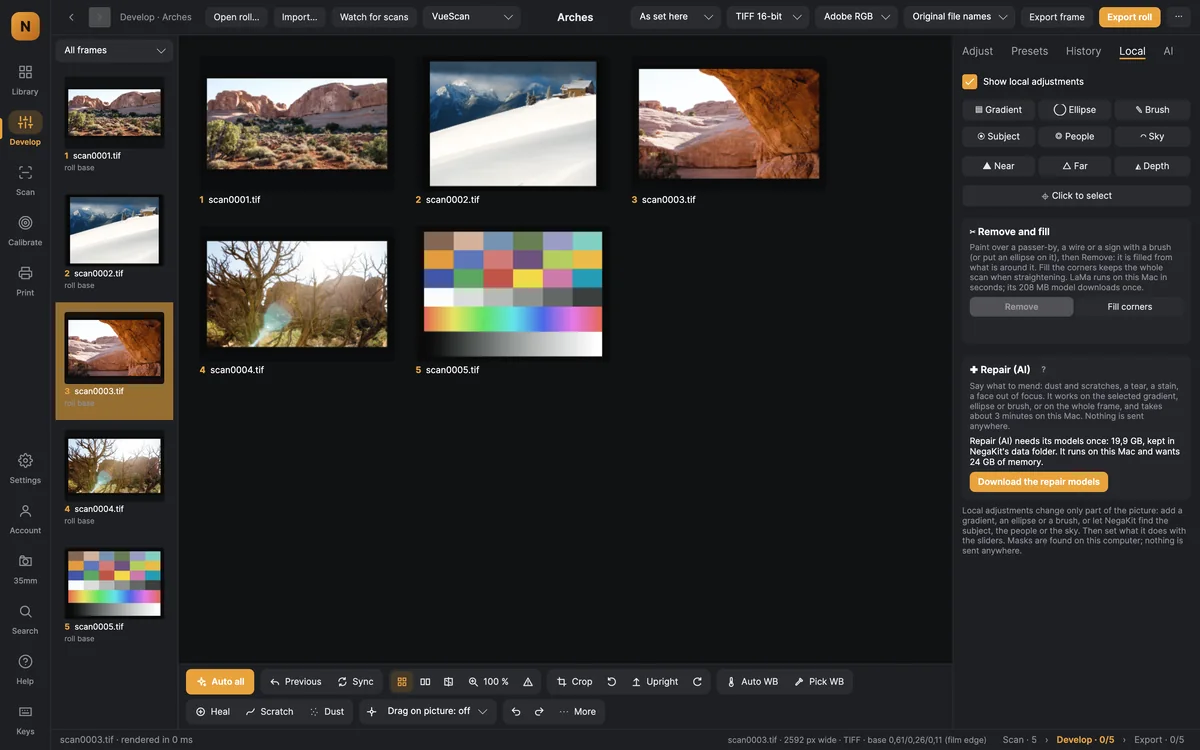 NegaKit: Whole-roll view
